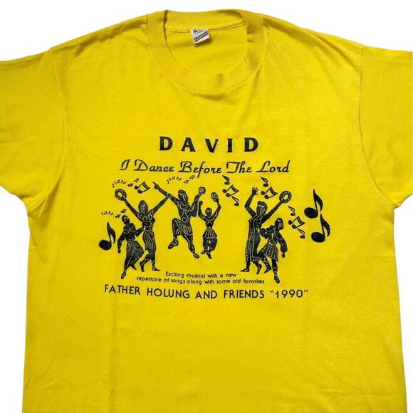 90s vintage David I Dance Before The Lord Musical T-shirt Single Stitch 1990. - Picture 2 of 6